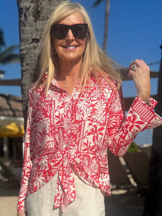 West Palm Front Tie Top | T278