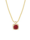 Belle Birthstone CZ Necklace | Gold