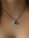 Belle Birthstone CZ Necklace | Silver