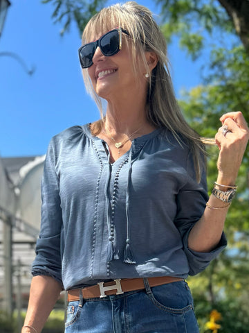 Fabulous Everyday Blouse With Tassels | T209