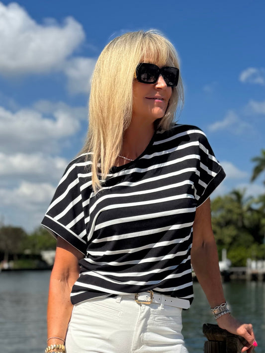 Must-Have Nautical Crew Neck Tee | T332