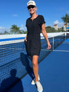 Quarter Zip Athleisure Dress With Drawcord | D228
