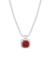 Belle Birthstone CZ Necklace | Silver