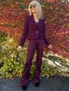 Pull-On Faux Suede Flared Pants | R292