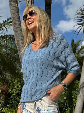 One-Size Two-Piece Italian Knit Top | T306