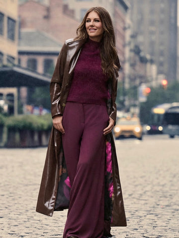 Faux Leather Stunning Jacket With Belt | R304