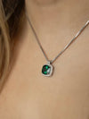Belle Birthstone CZ Necklace | Silver
