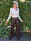 Faux Leather Barrel Pant | PA295