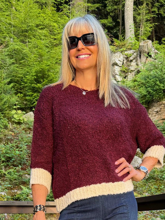 Italian Chunky Knit Contrast Sweater | SW265