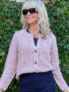 Sequined Button Front Notch Neck Cardigan | C237