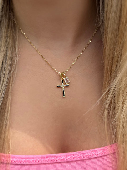 Midnight Cross Necklace