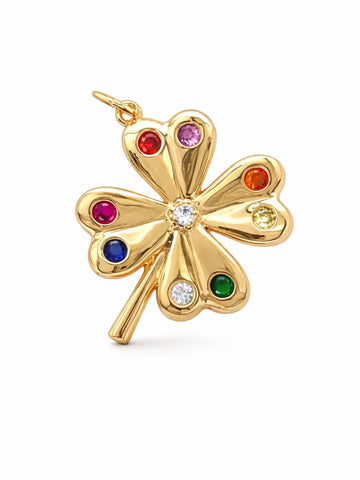 Multicolour CZ Clover Pendant