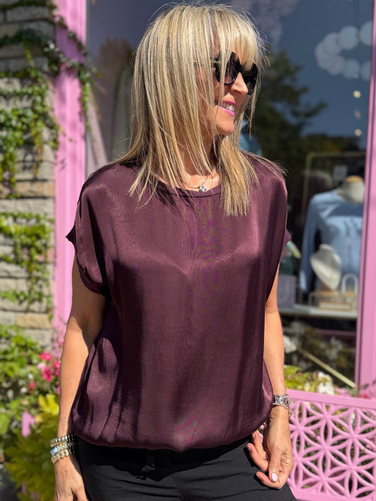Italian Silky Dolman Top | T376
