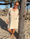 Beach Vibes Dress With Embroidery On Sleeves | D226