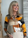 Satin Abstract Print Straight Tunic | R261