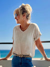 100% Linen Italian Perfect Tee | T231