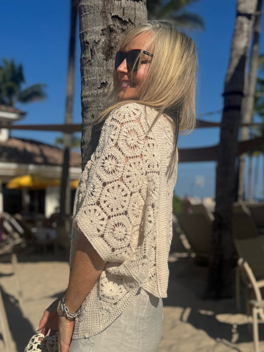 Open-Front Crochet Cardi | C223