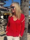 Contrast Notch Collar Sweater | SW260
