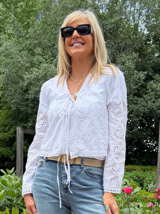 Capri Eyelet Detail Cardi | C229