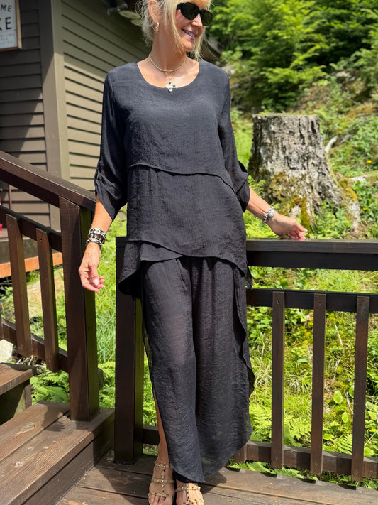 Breezy & Beautiful Layered Flow Pants | PA280