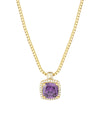 Belle Birthstone CZ Necklace | Gold