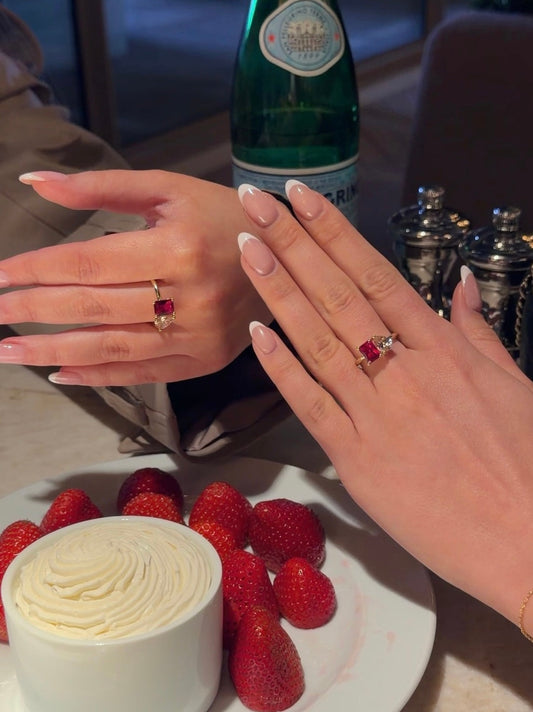 Double Belle Birthstone Ring