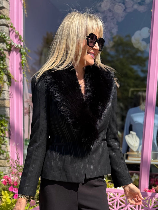 Edit 57 Runway Vibes Fur Trim Jacket | R307