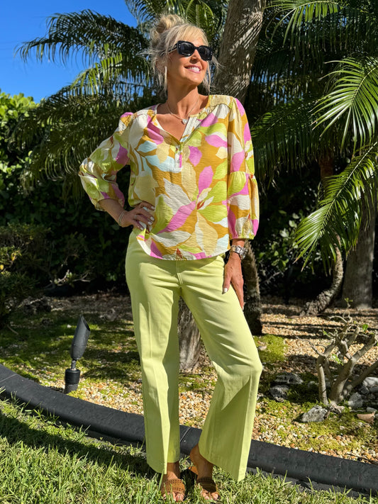 Flattering Palazzo Pant With Gold Button Detail | PA250