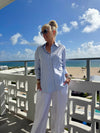 Striped Blouse With Rhinestone Detail | R279