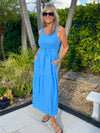 Sleeveless Boat Neck Maxi Dress | D212