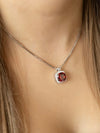 Belle Birthstone CZ Necklace | Silver