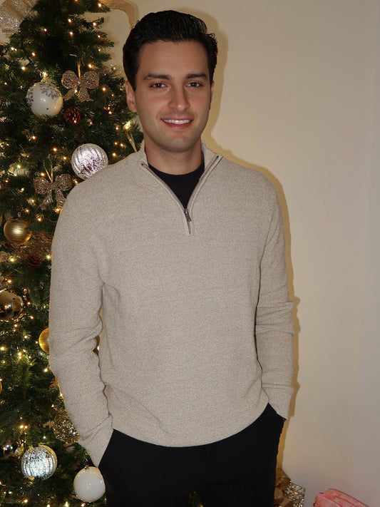 Knit Quarter Zip Sweater | M205