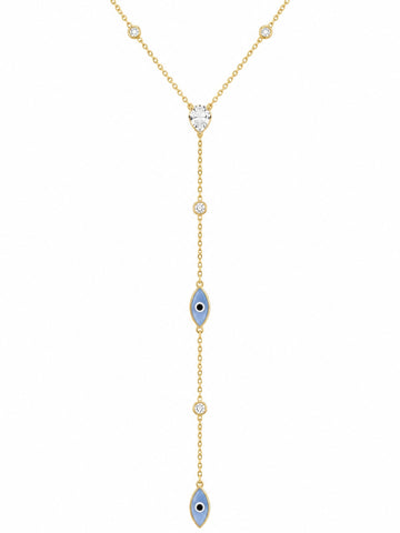 Protection CZ Lariat Necklace