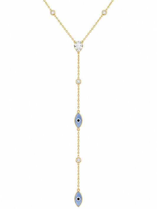 Protection CZ Lariat Necklace