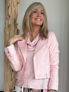 Foiled Faux Suede Jacket With Decorative Buckle | R250