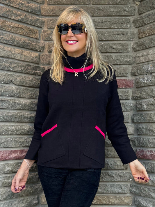 Italian Contrast Turtleneck | T691