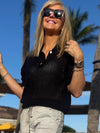 West Palm Crochet Polo Top | T279
