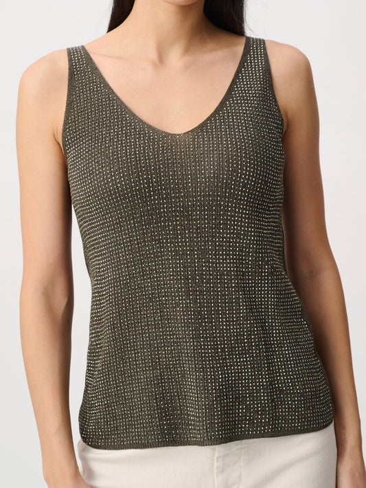 Metallic Cardi With Rhinestone Detail | R293