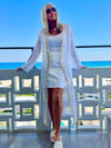 Elegant Lace Duster With Gold Trim | C228