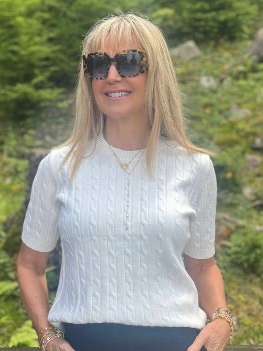 Feels Like Cashmere Cable Knit Crew Sweater | T208