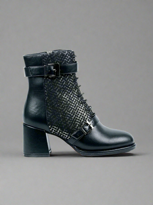Suede & Faux Leather Boot With Heel | BT203