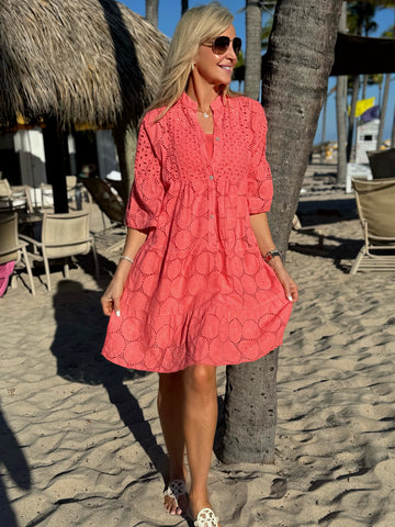 100% Cotton Italian Eyelet Dress | D207