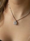 Belle Birthstone CZ Necklace | Silver