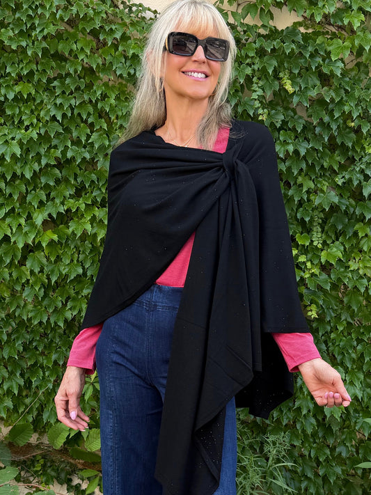Pretty In Sparkle Wrap Poncho | P201