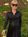 Slimming Ruched Top With Collar | T246