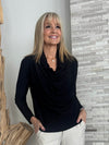 Holiday Glitter Italian Cowl Top | T272