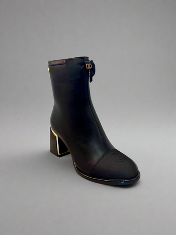 Faux Leather Bootie With Bow Detail | BT211