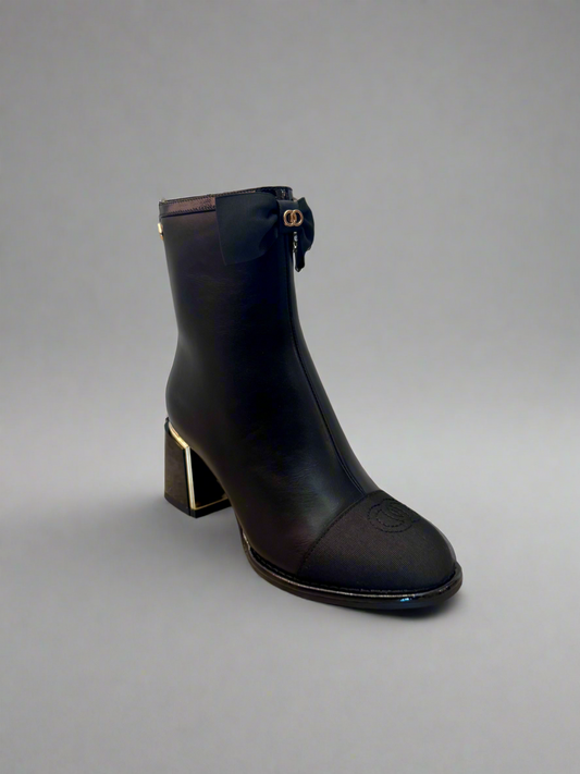 Faux Leather Bootie With Bow Detail | BT211