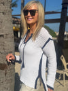Contrast Notch Collar Sweater | SW260