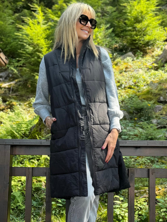 Fashionable Long Puffer Vest | V205